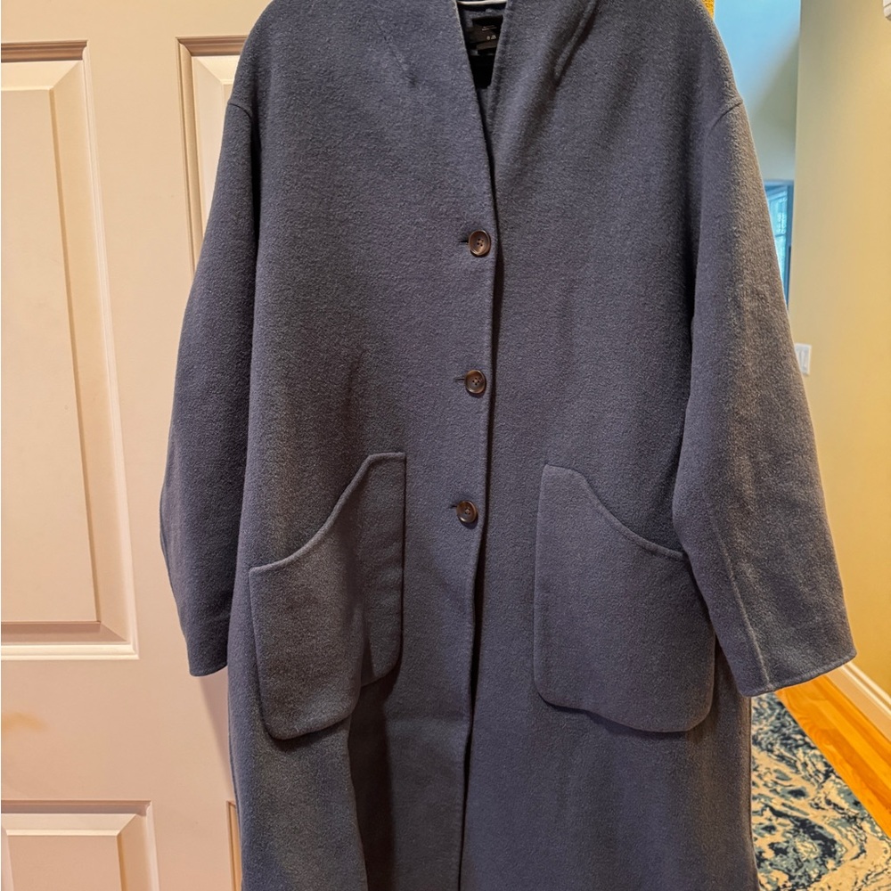 Summersalt Steel Blue Wool Coat